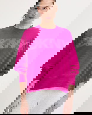 Dkny bluză culoarea roz, cu imprimeu, DP6T1561