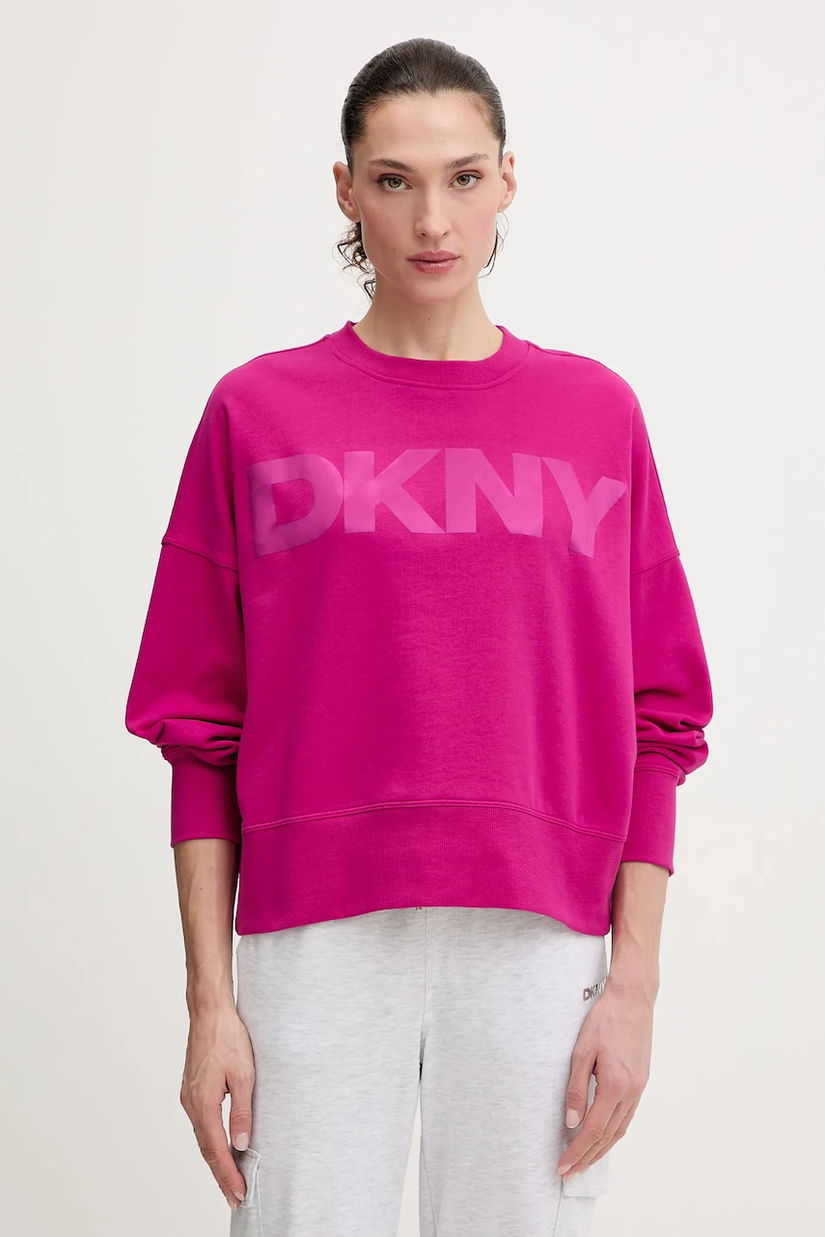 Dkny bluză culoarea roz, cu imprimeu, DP6T1561