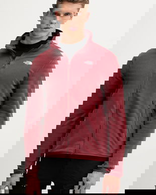 The North Face hanorac fleece culoarea roșu, uni, NF0A8D0R0VO1