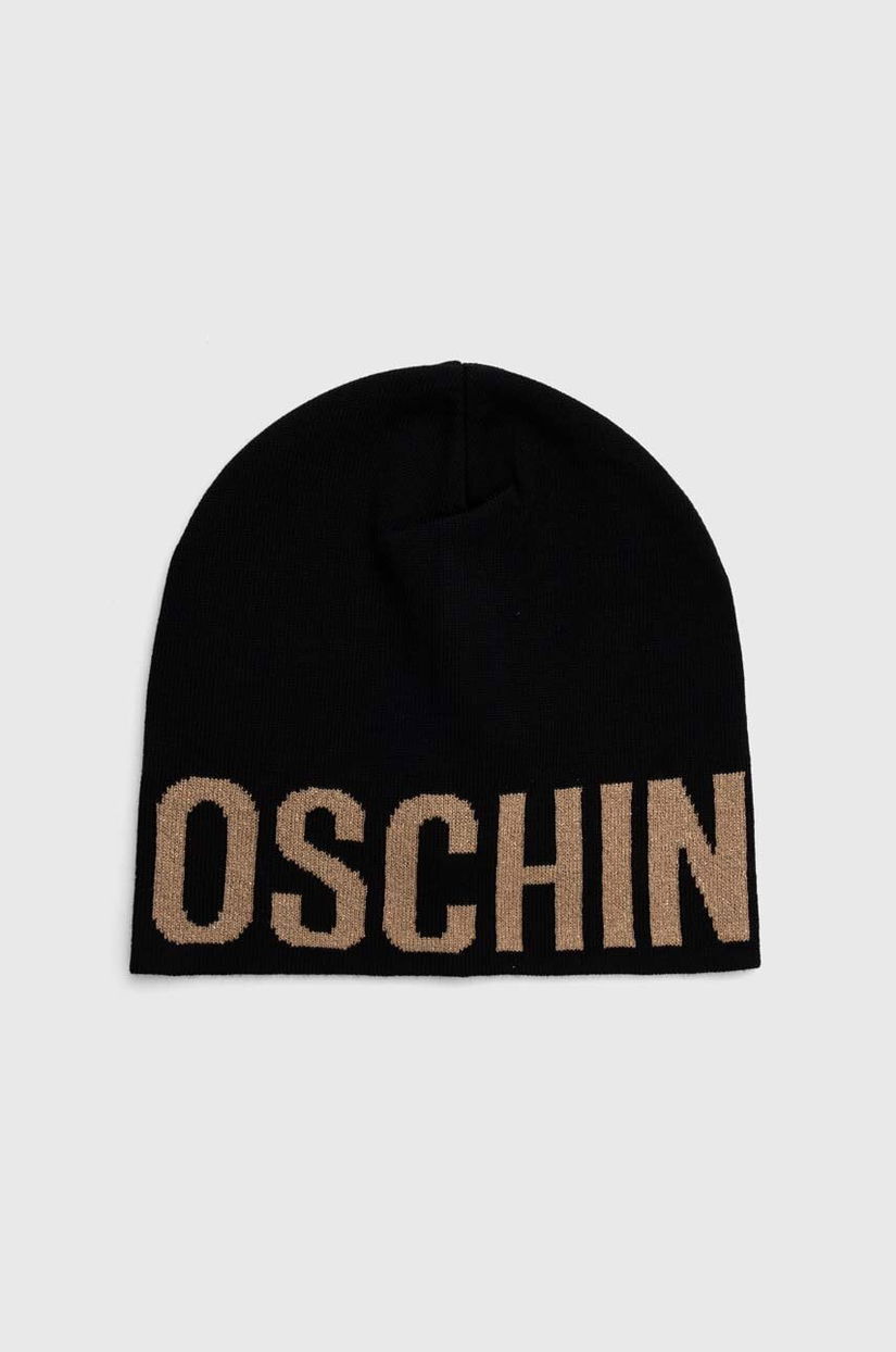 Moschino căciulă de lână culoarea bej, din țesătură unia, M2997 65165