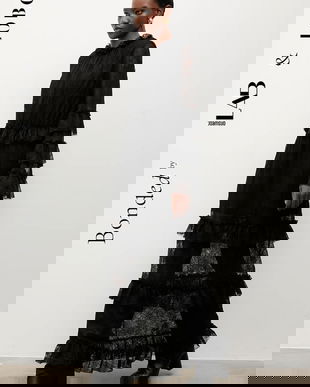 Bonded by Answear.LAB & LOBOS rochie culoarea negru, maxi, evazati