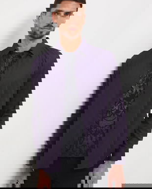 Medicine camasa culoarea violet, cu guler clasic, slim