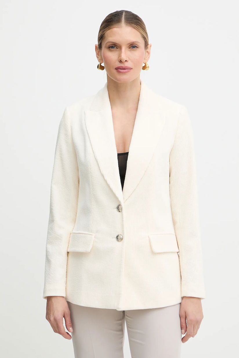 Morgan sacou din velur culoarea bej, un singur rand de nasturi, uni, VKENI.F