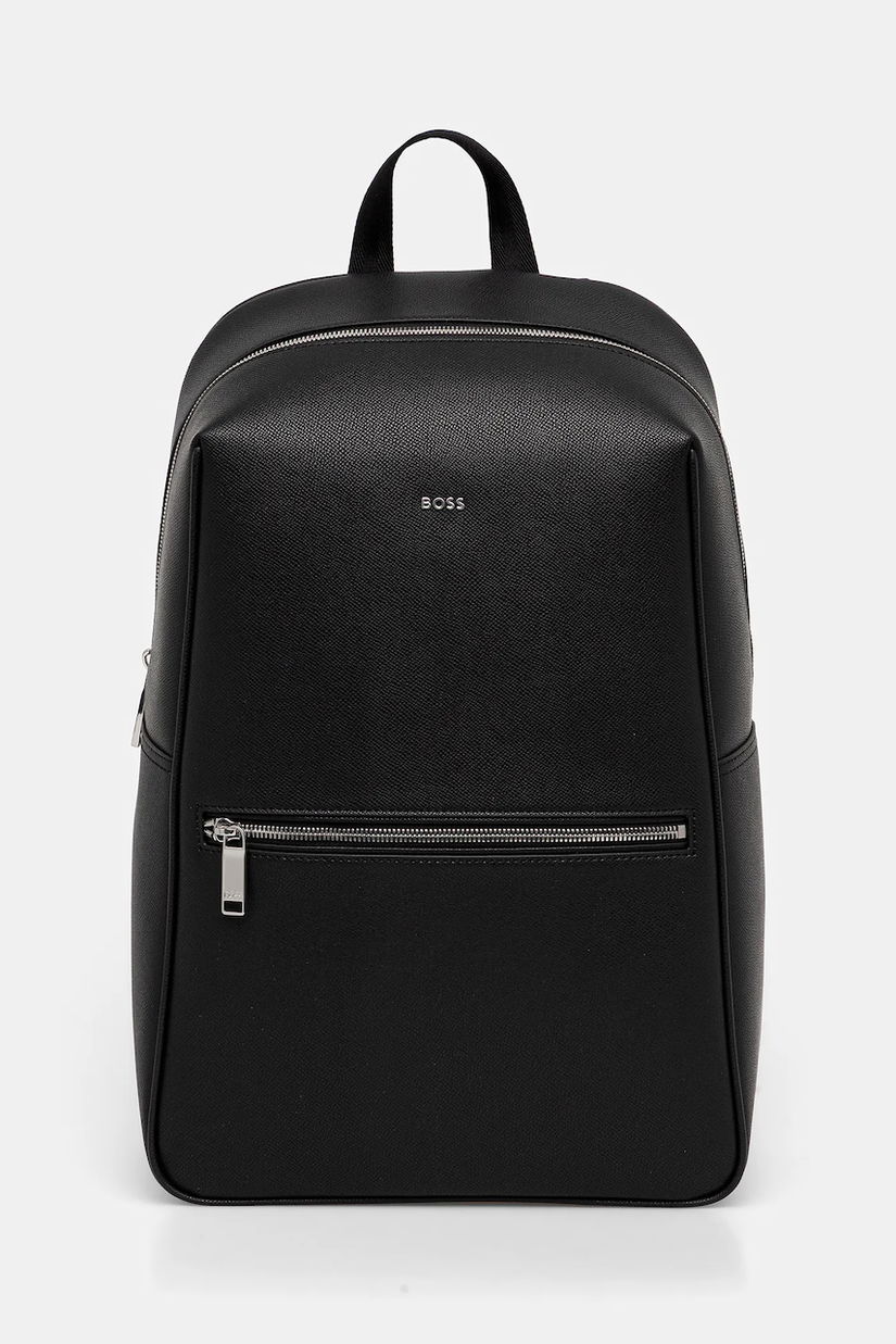 BOSS ghiozdan de piele Daxter_Backpack culoarea negru, mare, uni, 50558429