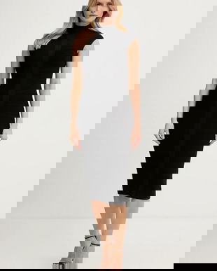 Herve Leger rochie Davina culoarea negru, midi, mulata, HLT8567266