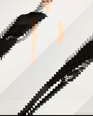 Dkny rochie culoarea negru, midi, drept, DD5J2P42