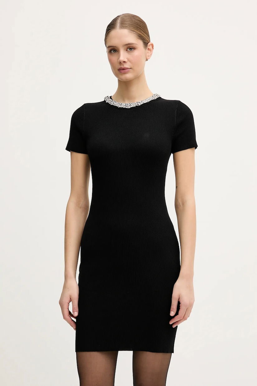 Dkny rochie culoarea negru, mini, mulata, DJ6R0999