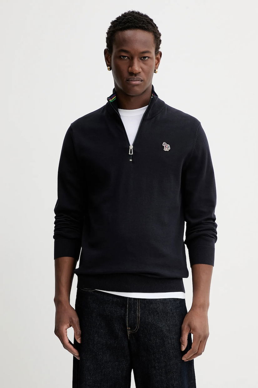 PS Paul Smith pulover de bumbac culoarea bleumarin, light, cu turtleneck, M2R-872XZ-M21858