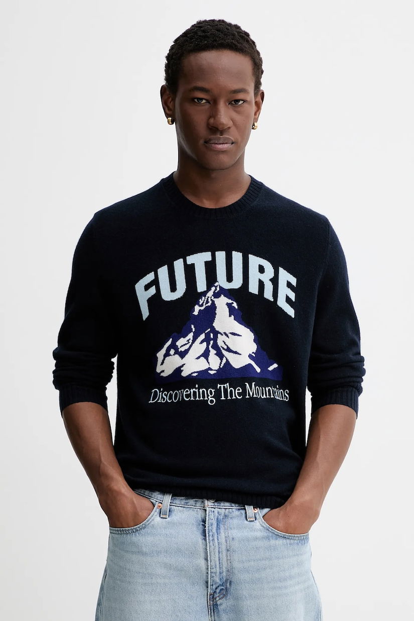 FROM FUTURE pulover de cașmir culoarea bleumarin, light, MPR03346