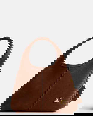 Coach geantă de mână din piele întoarsă lână 19 culoarea maro, CCY33