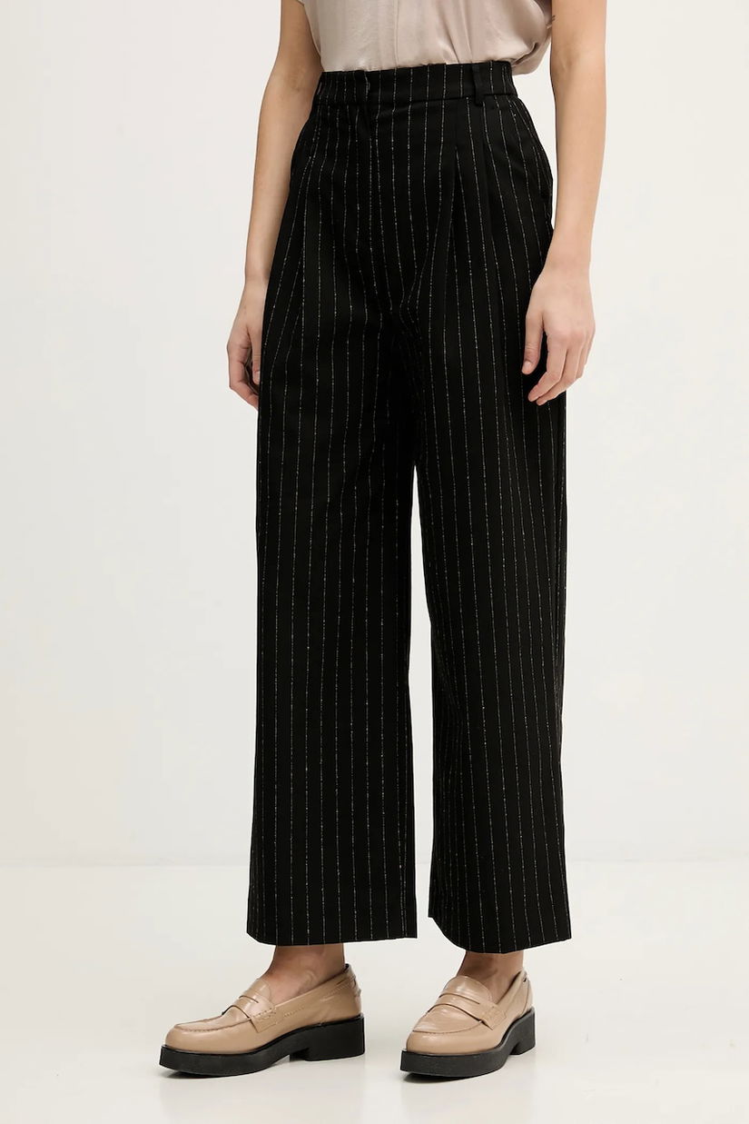 United Colors of Benetton pantaloni culoarea negru, drept, high waist, 4TUDDF0AF