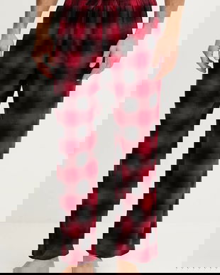 Hollister Co. pantaloni de pijama culoarea bordo, cu model, KI313-5001-506