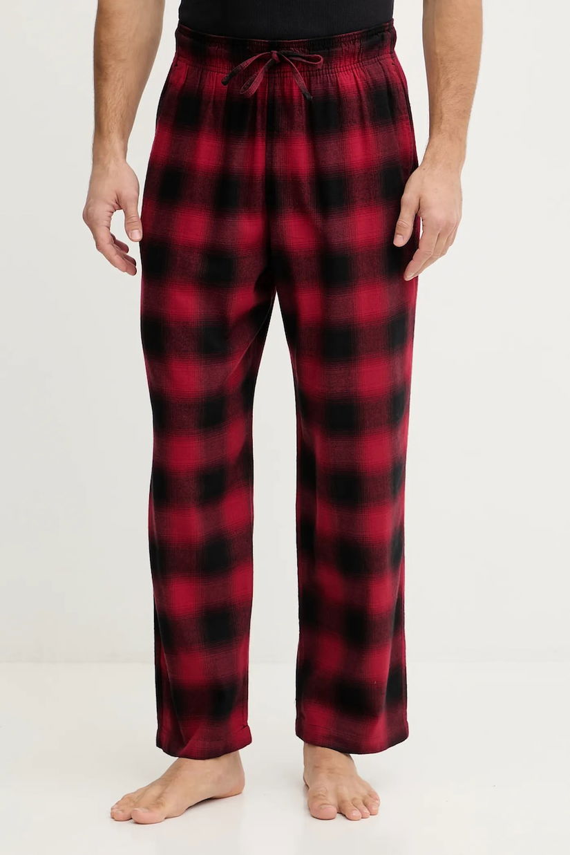 Hollister Co. pantaloni de pijama culoarea bordo, cu model, KI313-5001-506