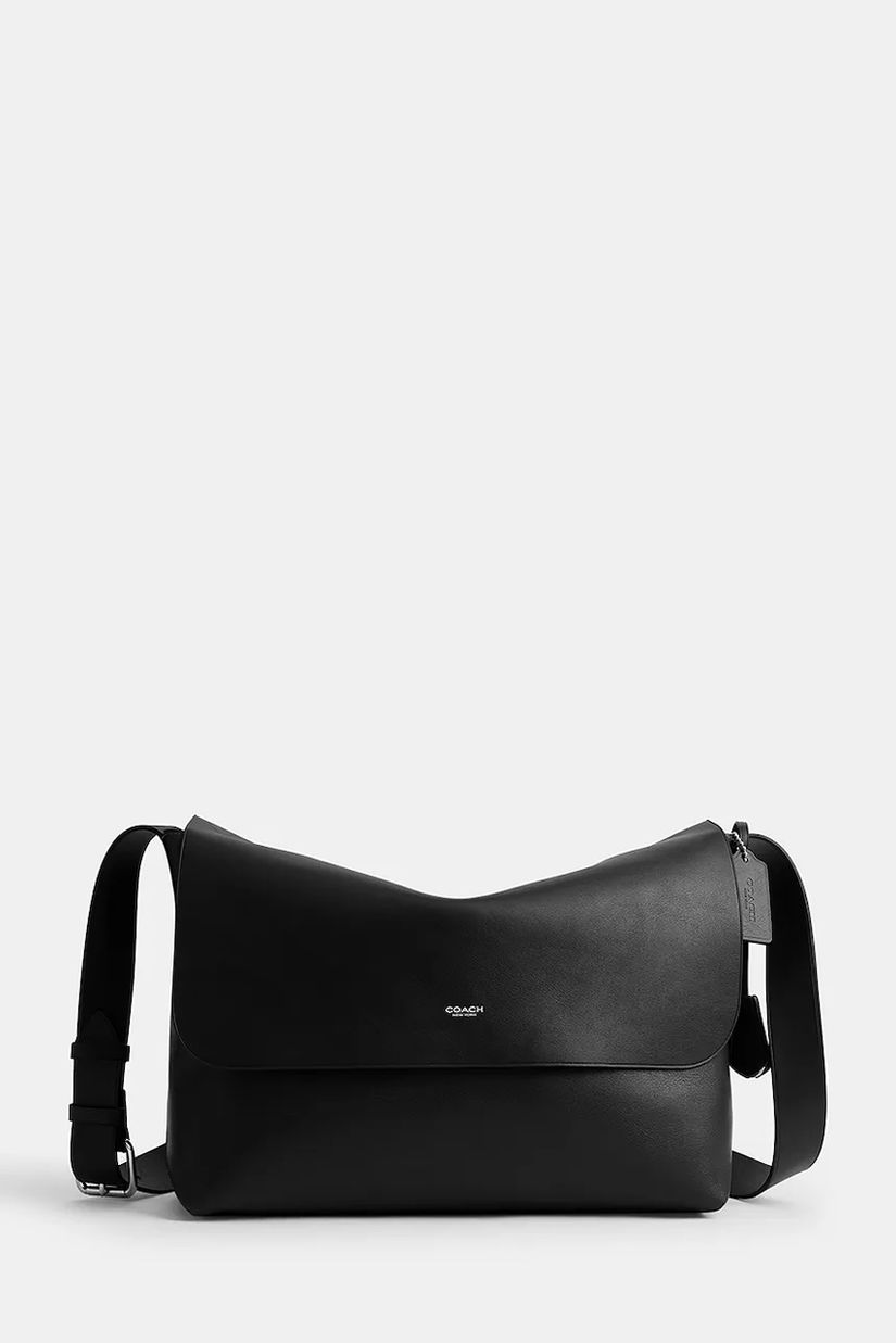 Coach geantă de piele Ludlow Messenger culoarea negru, CCB58
