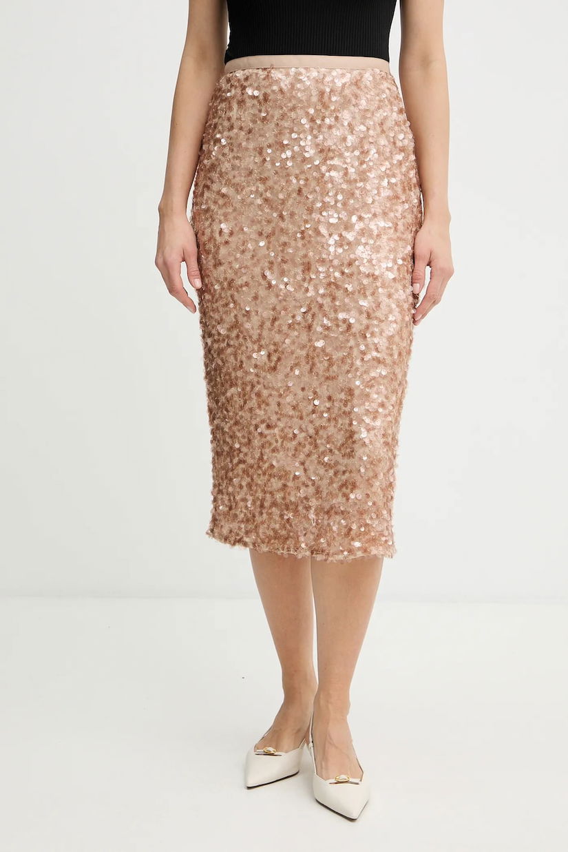 Weekend Max Mara fustă OCCHIO culoarea bej, midi, drept, 2615771041600