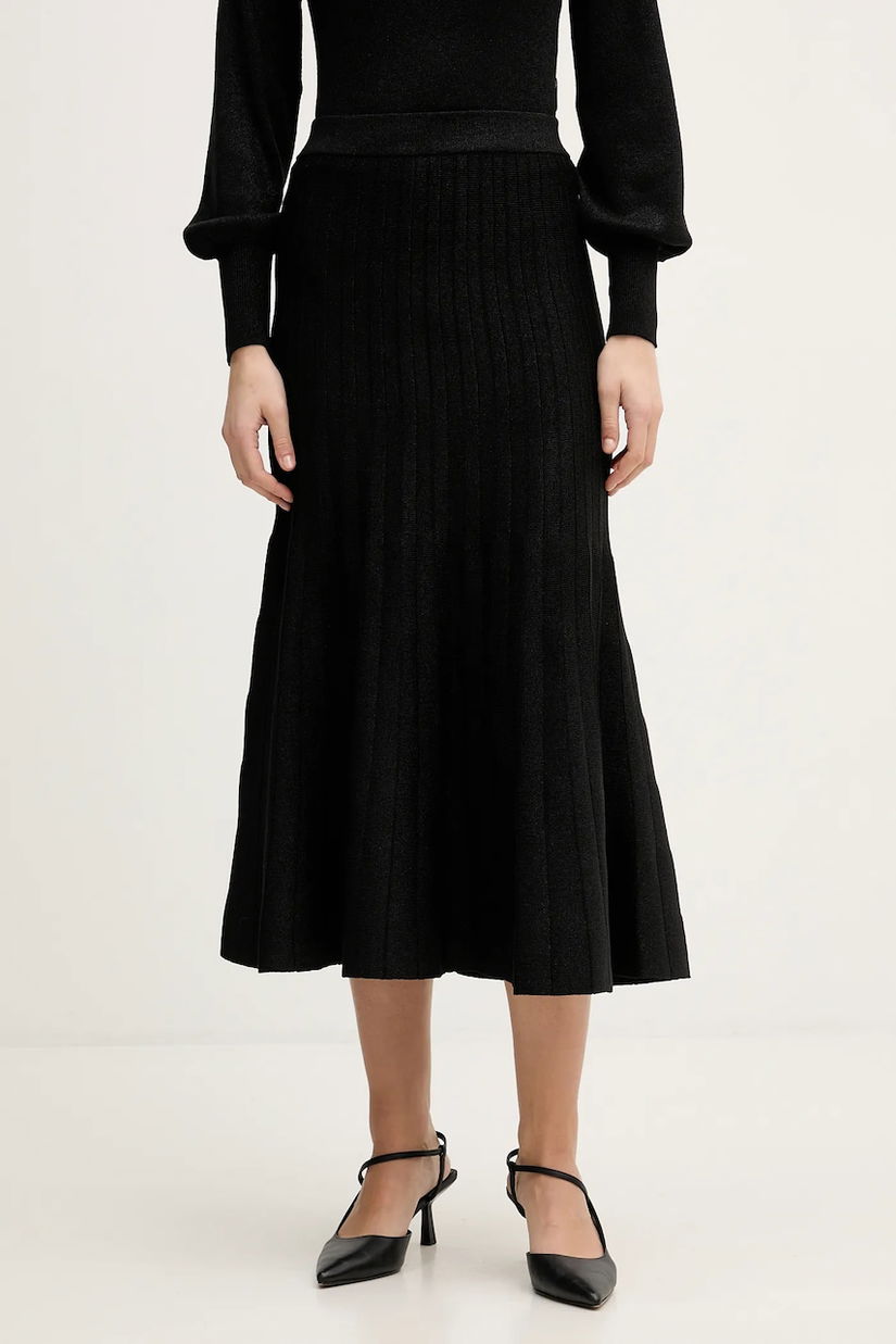 United Colors of Benetton fustă culoarea negru, midi, evazati, 1EZSD001Y