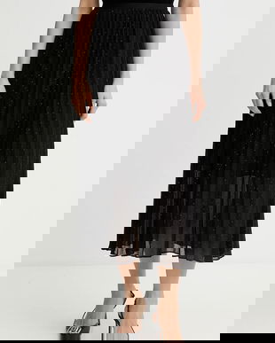 Morgan fustă culoarea negru, maxi, evazati, JRILOX