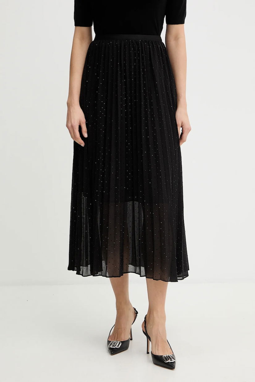 Morgan fustă culoarea negru, maxi, evazati, JRILOX