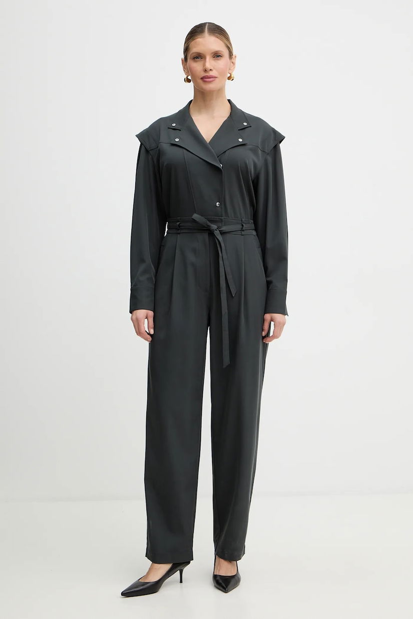 BOSS Orange salopeta C Darima culoarea gri, cu decolteu in v, 50552355