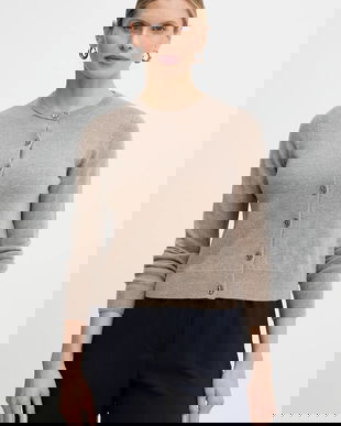 Weekend Max Mara cardigan din lână NEBBIA culoarea bej, light, 2615341021600