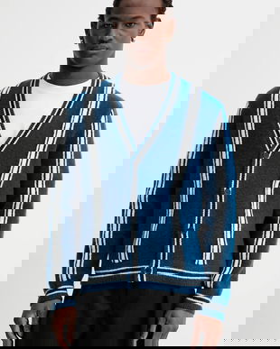 Marc O'Polo cardigan din amestec de lână culoarea bleumarin, 5000008243