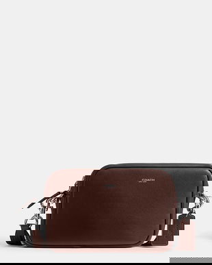 Coach borsetă de piele Radio Camera Bag culoarea maro, CCB51