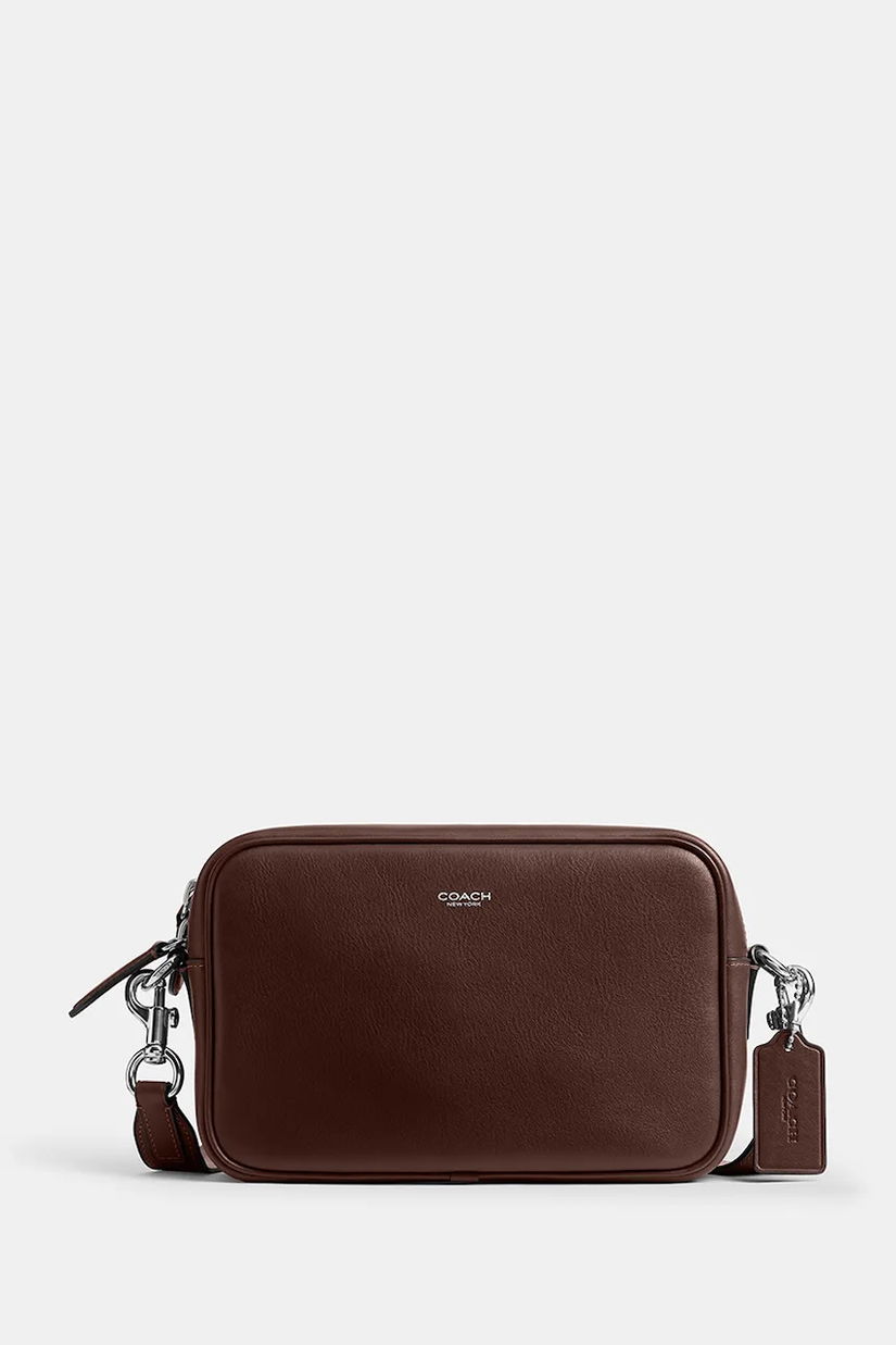 Coach borsetă de piele Radio Camera Bag culoarea maro, CCB51