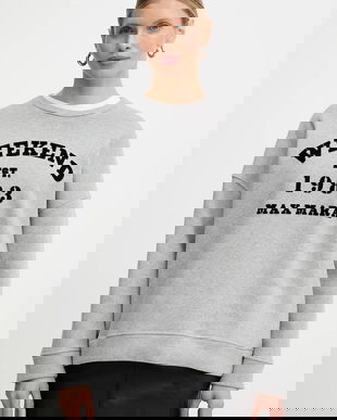 Weekend Max Mara hanorac de bumbac GOMMOSO culoarea gri, cu imprimeu, 2615921041600