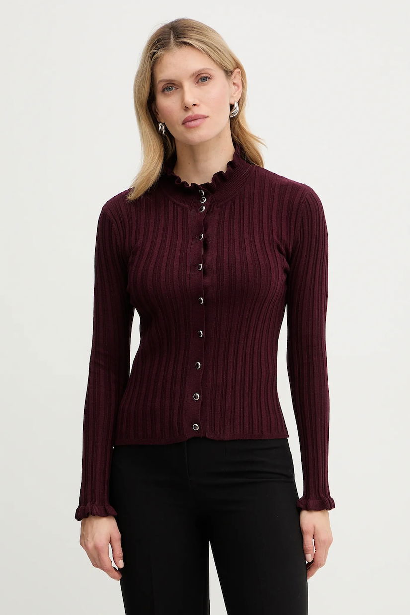 Morgan cardigan culoarea bordo, light, MUOLI