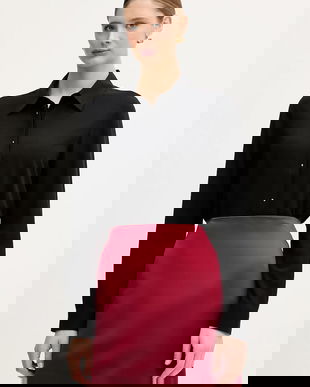 United Colors of Benetton cămașă culoarea negru, cu guler clasic, regular, 55M1DQ0CP