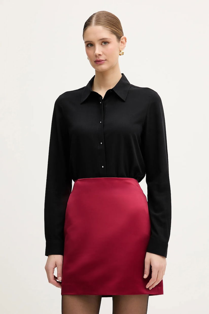 United Colors of Benetton cămașă culoarea negru, cu guler clasic, regular, 55M1DQ0CP