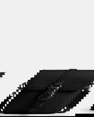 Coach borsetă de piele League Crossbody 19 culoarea negru, CY989