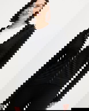 Dkny bluză culoarea negru, cu glugă, uni, DP6J9678