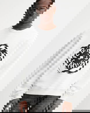 Kenzo hanorac de bumbac culoarea alb, cu imprimeu, FG55SW5094MJ