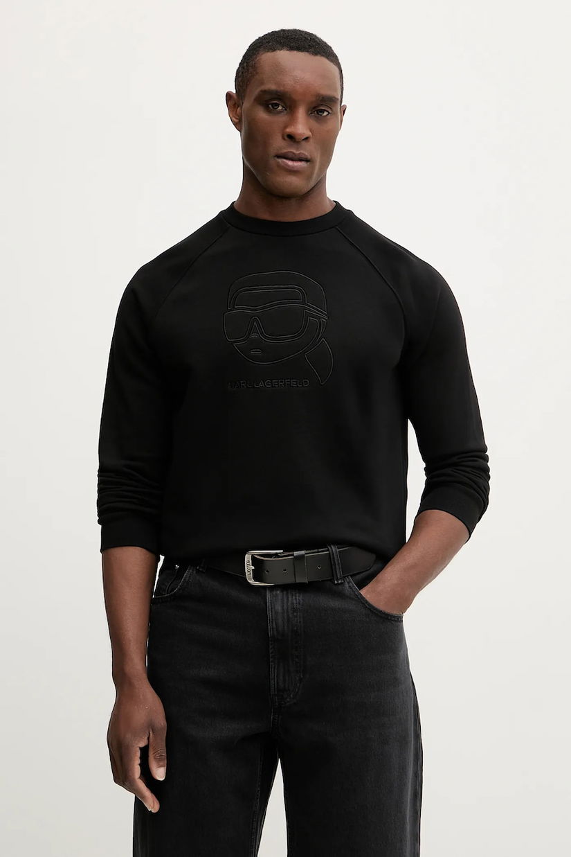 Karl Lagerfeld bluză culoarea negru, uni, 561910.705024