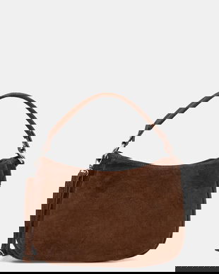 Answear.LAB geanta de mana din piele intoarsa culoarea maro