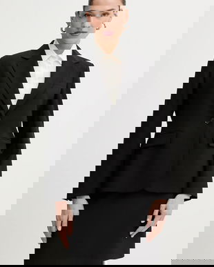 Weekend Max Mara geacă  de lână LAMINE culoarea negru, un singur rând de nasturi, uni, 2615041071600