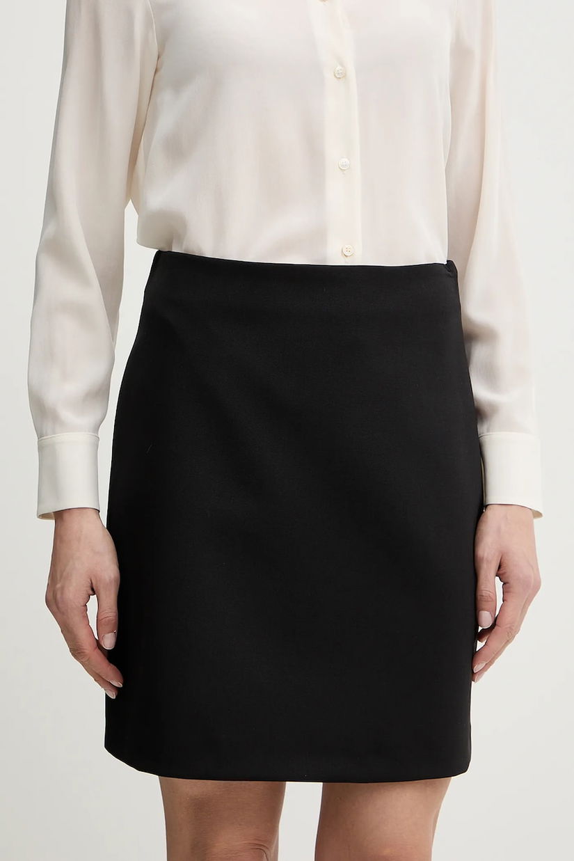 Weekend Max Mara fustă cu lână ARCADIA culoarea negru, mini, drept, 2615101041600