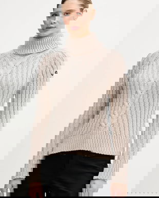 Newland pulover din amestec de lână LADY WOOL SWEATER culoarea bej, călduros, cu guler, N46536.34