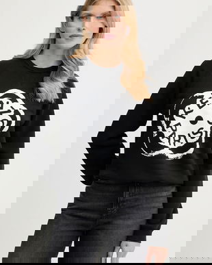 Kenzo hanorac de bumbac culoarea negru, cu imprimeu, FG52SW2054MJ