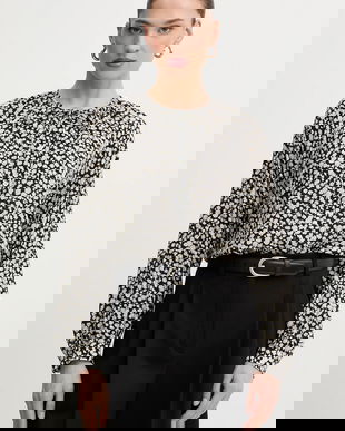 Weekend Max Mara cămașă de mătase CINEMA culoarea negru, cu un decolteu legat, relaxed, 2615111111600