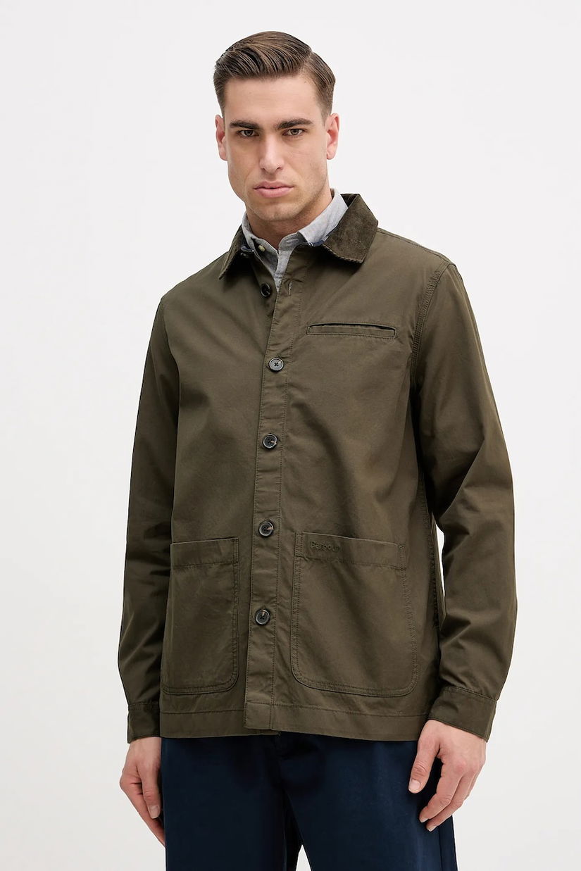 Barbour cămașă din bumbac Cole culoarea verde, regular, MOS0411