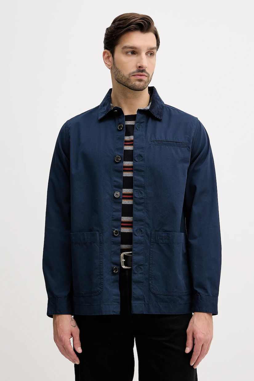 Barbour cămașă din bumbac Cole culoarea bleumarin, regular, MOS0411