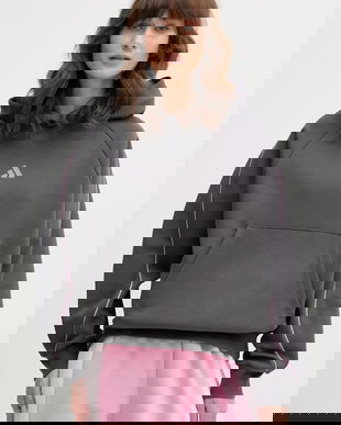 adidas bluză Stadium culoarea gri, cu glugă, uni, KB4959