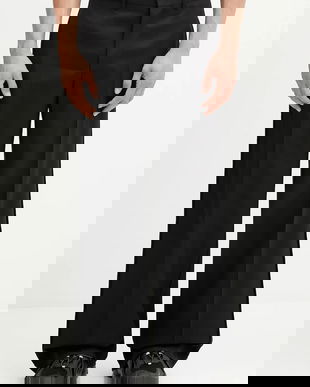 MM6 Maison Margiela pantaloni de lână bărbați, culoarea negru, drepți SH0KA0047.S47848.900