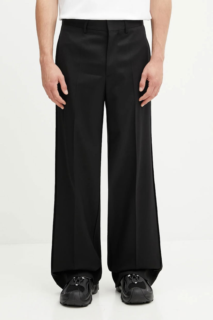 MM6 Maison Margiela pantaloni de lână bărbați, culoarea negru, drepți SH0KA0047.S47848.900