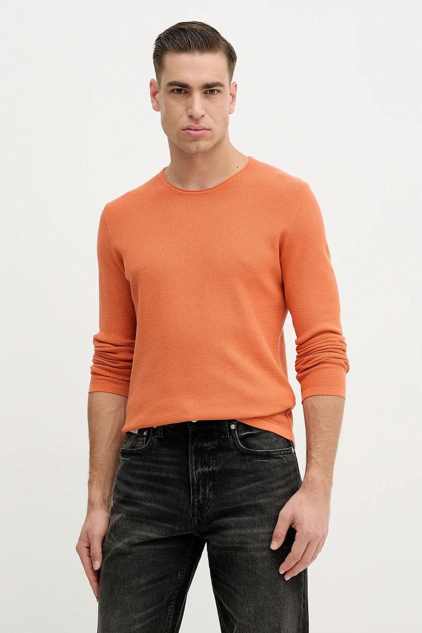 Joop! pulover de bumbac culoarea portocaliu, light, 30100056