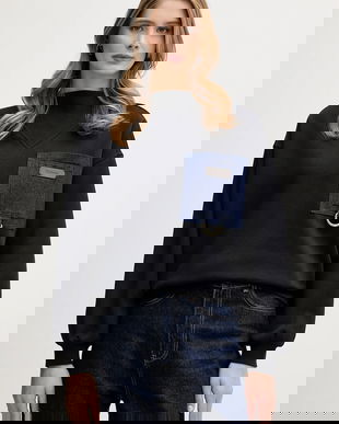 Barbour bluză Saima culoarea bleumarin, uni, LOL0664