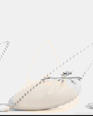 Weekend Max Mara poșetă de piele CUBICO culoarea bej, 2615511174600