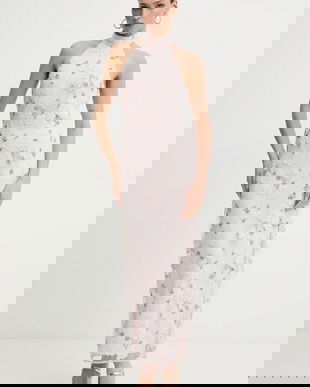 Rotate rochie culoarea roz, maxi, drept, 1136743077